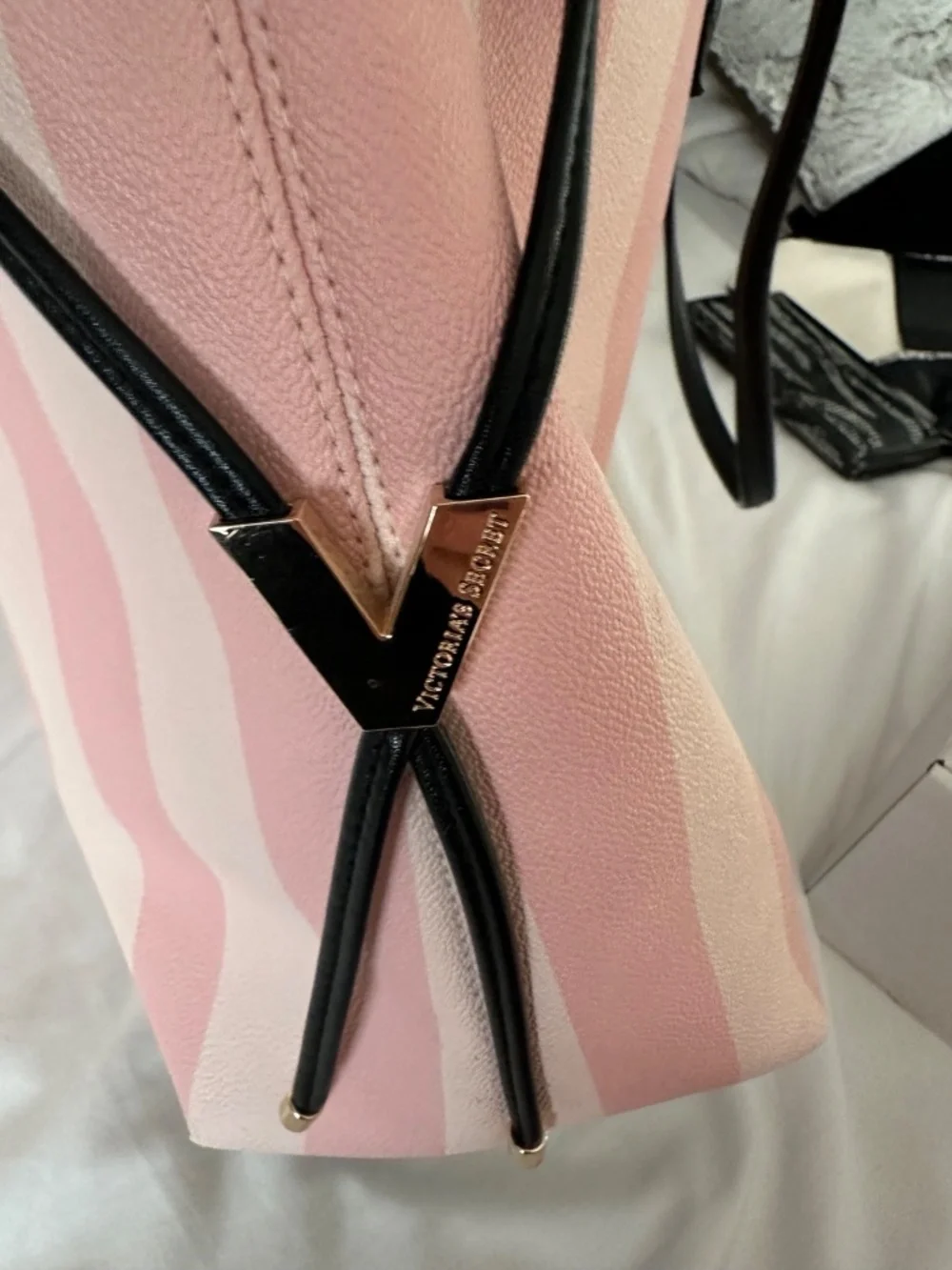 Victoria’s Secret Pink Striped Tote Bag